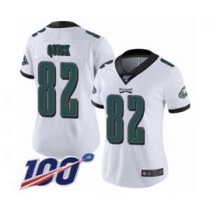Women's Philadelphia Eagles #82 Mike Quick White Vapor Untouchable Limited Player 100th Season Football Jersey