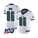 Women's Philadelphia Eagles #86 Zach Ertz White Vapor Untouchable Limited Player 100th Season Football Jersey