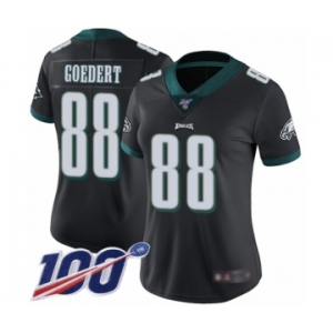 Women's Philadelphia Eagles #88 Dallas Goedert Black Alternate Vapor Untouchable Limited Player 100th Season Football Jersey