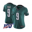 Women's Philadelphia Eagles #9 Nick Foles Midnight Green Team Color Vapor Untouchable Limited Player 100th Season Football Jersey