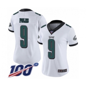 Women's Philadelphia Eagles #9 Nick Foles White Vapor Untouchable Limited Player 100th Season Football Jersey