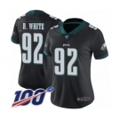 Women's Philadelphia Eagles #92 Reggie White Black Alternate Vapor Untouchable Limited Player 100th Season Football Jersey