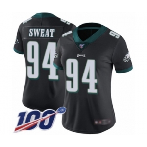 Women's Philadelphia Eagles #94 Josh Sweat Black Alternate Vapor Untouchable Limited Player 100th Season Football Jersey