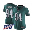 Women's Philadelphia Eagles #94 Josh Sweat Midnight Green Team Color Vapor Untouchable Limited Player 100th Season Football Jersey