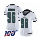 Women's Philadelphia Eagles #96 Derek Barnett White Vapor Untouchable Limited Player 100th Season Football Jersey