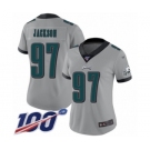 Women's Philadelphia Eagles #97 Malik Jackson Limited Silver Inverted Legend 100th Season Football Jersey