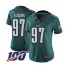 Women's Philadelphia Eagles #97 Malik Jackson Midnight Green Team Color Vapor Untouchable Limited Player 100th Season Football Jersey