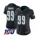 Women's Philadelphia Eagles #99 Jerome Brown Black Alternate Vapor Untouchable Limited Player 100th Season Football Jersey