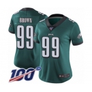 Women's Philadelphia Eagles #99 Jerome Brown Midnight Green Team Color Vapor Untouchable Limited Player 100th Season Football Jersey