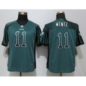 Wonen Nike Philadelphia Eagles #11 Carson Wentz Drift Fashion Green Jerseys