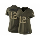 nike women nfl jerseys philadelphia eagles #12 randall cunningham army green[nike Limited Salute To Service]