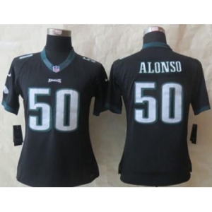 nike women nfl jerseys philadelphia eagles #50 alonso black[nike Limited]