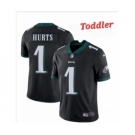 Toddler Philadelphia Eagles #1 Jalen Hurts Black Vapor Untouchable Limited Stitched Jersey