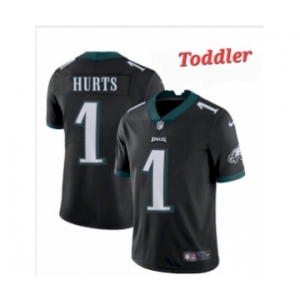 Toddler Philadelphia Eagles #1 Jalen Hurts Black Vapor Untouchable Limited Stitched Jersey