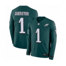 Youth Nike Philadelphia Eagles #1 Cameron Johnston Limited Green Therma Long Sleeve NFL Jersey