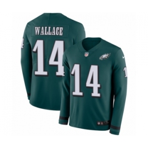 Youth Nike Philadelphia Eagles #14 Mike Wallace Limited Green Therma Long Sleeve NFL Jersey