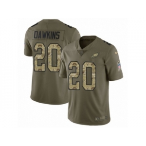 Youth Nike Philadelphia Eagles #20 Brian Dawkins Limited Olive Camo 2017 Salute to Service NFL Jersey