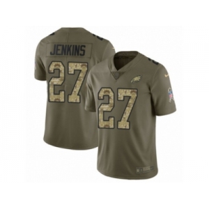 Youth Nike Philadelphia Eagles #27 Malcolm Jenkins Limited Olive Camo 2017 Salute to Service NFL Jersey