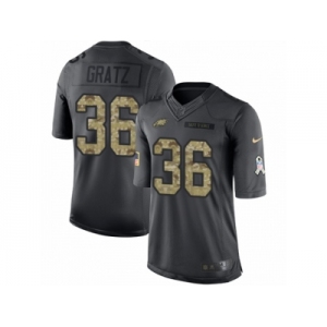 Youth Nike Philadelphia Eagles #36 Dwayne Gratz Limited Black 2016 Salute to Service NFL Jersey