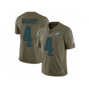 Youth Nike Philadelphia Eagles #4 Jake Elliott Limited Olive 2017 Salute to Service NFL Jersey