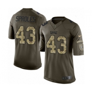 Youth Nike Philadelphia Eagles #43 Darren Sproles Limited Green Salute to Service NFL Jersey