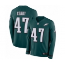 Youth Nike Philadelphia Eagles #47 Nate Gerry Limited Green Therma Long Sleeve NFL Jersey