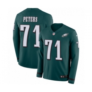 Youth Nike Philadelphia Eagles #71 Jason Peters Limited Green Therma Long Sleeve NFL Jersey