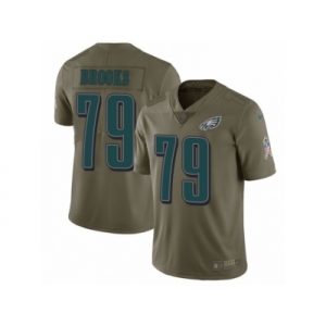 Youth Nike Philadelphia Eagles #79 Brandon Brooks Limited Olive 2017 Salute to Service NFL Jersey