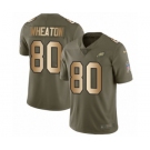 Youth Nike Philadelphia Eagles #80 Markus Wheaton Limited Olive Gold 2017 Salute to Service NFL Jersey