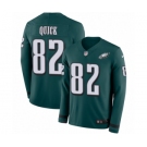 Youth Nike Philadelphia Eagles #82 Mike Quick Limited Green Therma Long Sleeve NFL Jersey