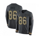 Youth Nike Philadelphia Eagles #86 Zach Ertz Limited Black Salute to Service Therma Long Sleeve NFL Jersey