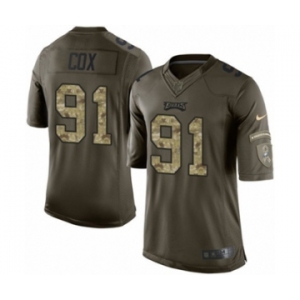 Youth Nike Philadelphia Eagles #91 Fletcher Cox Limited Green Salute to Service NFL Jersey