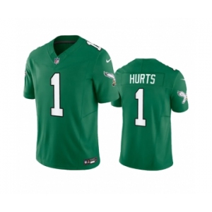 Youth Philadelphia Eagles #1 Jalen Hurts Green 2023 F.U.S.E. Stitched Football Jersey