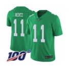 Youth Philadelphia Eagles #11 Carson Wentz Limited Green Rush Vapor Untouchable 100th Season Football Jersey