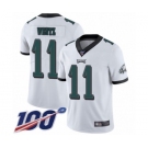 Youth Philadelphia Eagles #11 Carson Wentz White Vapor Untouchable Limited Player 100th Season Football Jersey