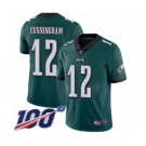 Youth Philadelphia Eagles #12 Randall Cunningham Midnight Green Team Color Vapor Untouchable Limited Player 100th Season Football Jersey