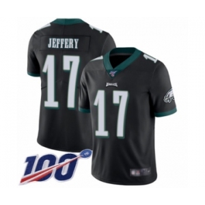 Youth Philadelphia Eagles #17 Alshon Jeffery Black Alternate Vapor Untouchable Limited Player 100th Season Football Jersey