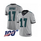 Youth Philadelphia Eagles #17 Alshon Jeffery Limited Silver Inverted Legend 100th Season Football Jersey