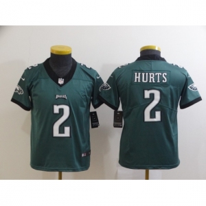 Youth Philadelphia Eagles #2 Jalen Hurts Green Alternate Vapor Untouchable Limited Jersey