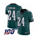 Youth Philadelphia Eagles #24 Jordan Howard Midnight Green Team Color Vapor Untouchable Limited Player 100th Season Football Jersey