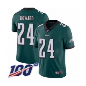 Youth Philadelphia Eagles #24 Jordan Howard Midnight Green Team Color Vapor Untouchable Limited Player 100th Season Football Jersey