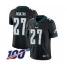 Youth Philadelphia Eagles #27 Malcolm Jenkins Black Alternate Vapor Untouchable Limited Player 100th Season Football Jersey