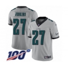 Youth Philadelphia Eagles #27 Malcolm Jenkins Limited Silver Inverted Legend 100th Season Football Jersey
