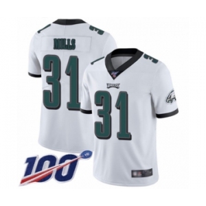 Youth Philadelphia Eagles #31 Jalen Mills White Vapor Untouchable Limited Player 100th Season Football Jersey