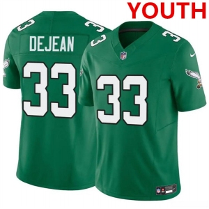 Youth Philadelphia Eagles #33 Cooper DeJean Green 2024 Draft F.U.S.E. Vapor Untouchable Throwback Limited Football Stitched Jersey