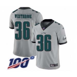 Youth Philadelphia Eagles #36 Brian Westbrook Limited Silver Inverted Legend 100th Season Football Jersey