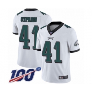 Youth Philadelphia Eagles #41 Johnathan Cyprien White Vapor Untouchable Limited Player 100th Season Football Jersey