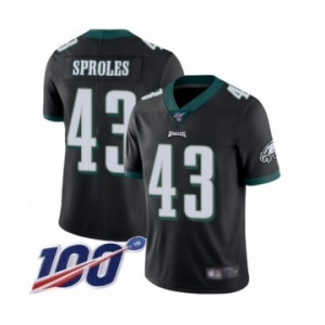 Youth Philadelphia Eagles #43 Darren Sproles Black Alternate Vapor Untouchable Limited Player 100th Season Football Jersey