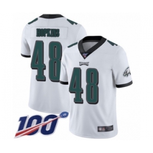 Youth Philadelphia Eagles #48 Wes Hopkins White Vapor Untouchable Limited Player 100th Season Football Jersey