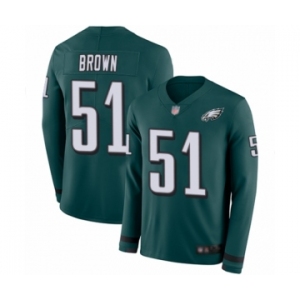 Youth Philadelphia Eagles #51 Zach Brown Limited Green Therma Long Sleeve Football Jersey
